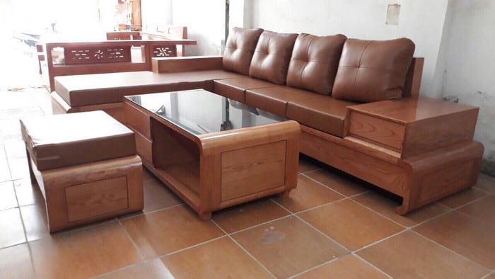 Bàn ghế sofa gỗ da nệm Vinh Nghệ An